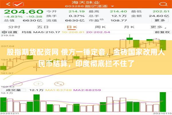 股指期货配资网 俄方一锤定音，金砖国家改用人民币结算，印度彻底拦不住了